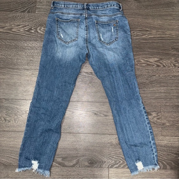 JESSICA SIMPSON Maternity Jeans Size Medium Skinny Ankle‎ Distressed Blue - Picture 2 of 8